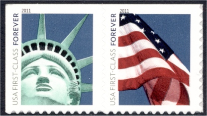 2011 Lady Liberty and Flag USA First-Class Forever Stamps Coil