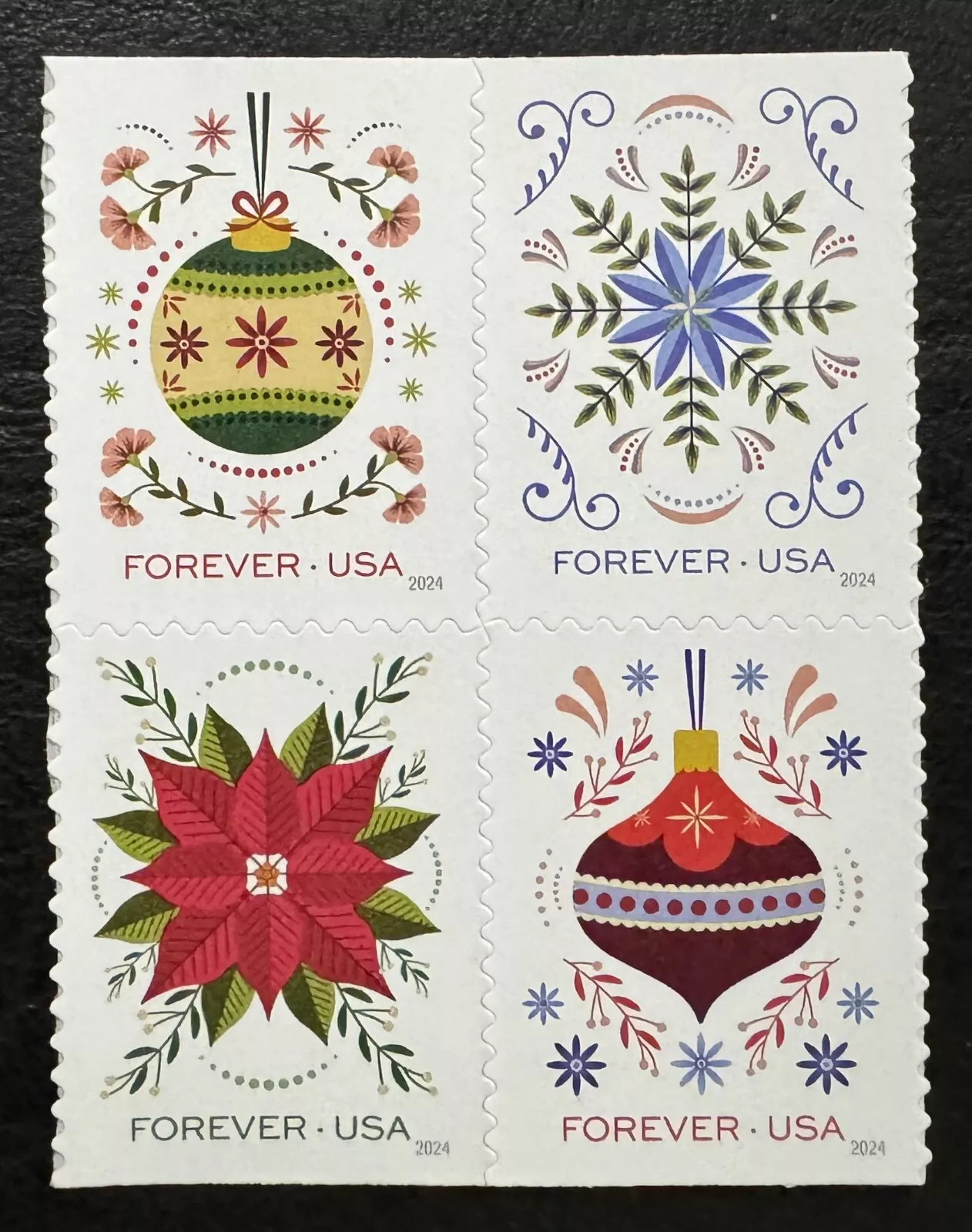 #5942b2 Holiday Joy, Block of Four