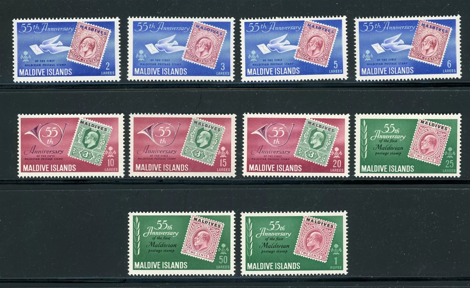 Maldive Islands #77-86, Complete Set of Ten