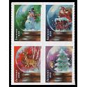 #5819a Christmas Snow Globes, Block of Four