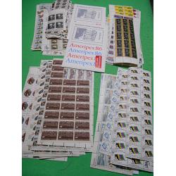 Mint Lot, Plate Number Strips, Plate Blocks, Part Sheets ($133.27 Face)