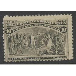 #237 10¢ Black Brown, Columbus Presenting Natives, H