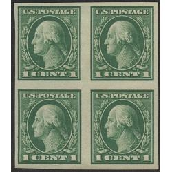 #409 2¢ Washington, Carmine Type I, Block of Four, Hinged