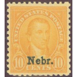 #679 10¢ Monroe, Orange Yellow "Nebr." Overprint, NH