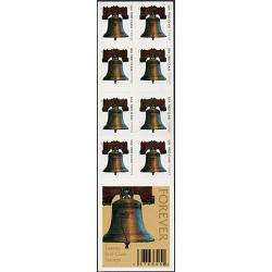 #4127a Liberty Bell, Booklet Pane of 20, Uneven Tagging on Front & Back