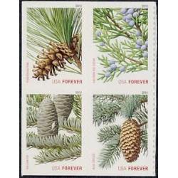 4481a Holiday Evergreens (Forever Stamp) Block of Four