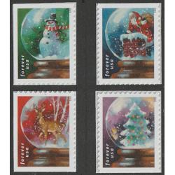#5816-19 Christmas Snow Globes, Set of Four Singles