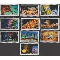 #5855-5864 Carnival Nights, Set of Ten Single Stamps