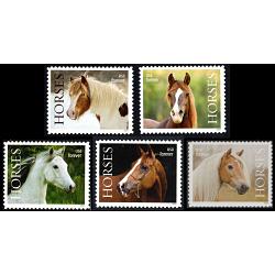 #5891-95 Horses, Set of Five Single Stamps