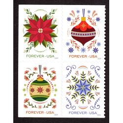 #5944b Holiday Joy, Block of Four