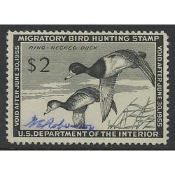 #RW21 1954 Duck Stamp, 2 Ring-necks Signed Minor Defect