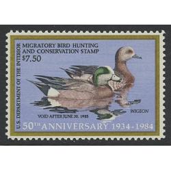 #RW51 1984 Duck Stamp 7.50 Wigeon Unsigned