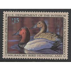 #RW60 1993 Duck Stamp, Canvasbacks VF Mint NH