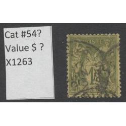 #54 France Used, Cat Value Unknown