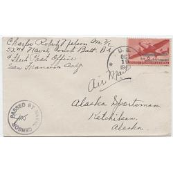 1943 Naval Censored Cover