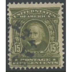 #309 15¢ Olive Green, Benjamin Harrison
